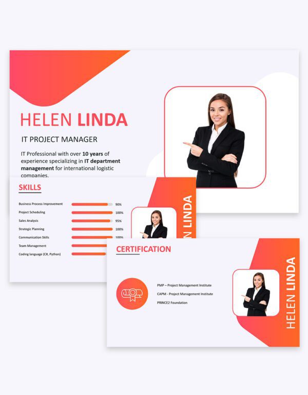 Free PPT Video Resume Template 3