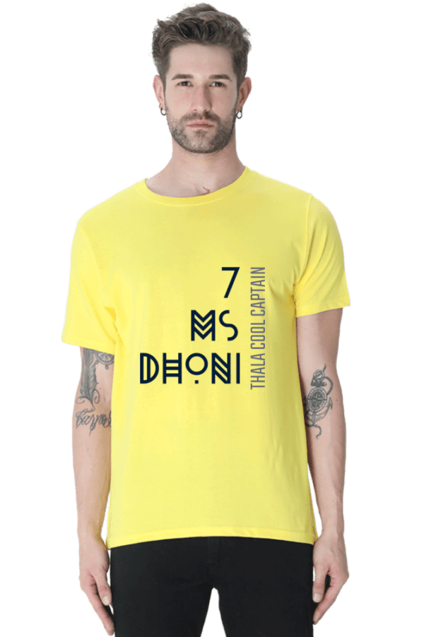 Male Round Neck Half Sleeve Classic | CSK Yellow