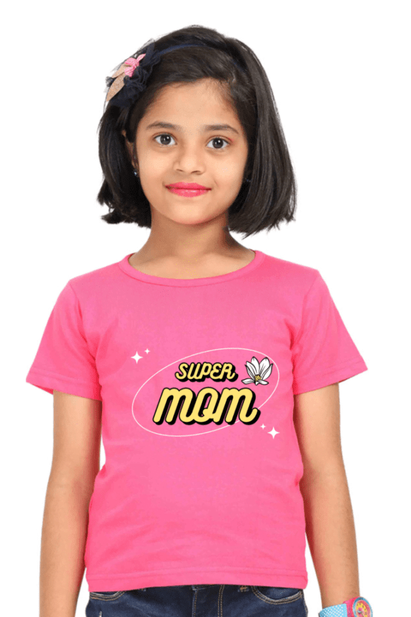 Girl Round Neck Half Sleeve Classic | Super Mom