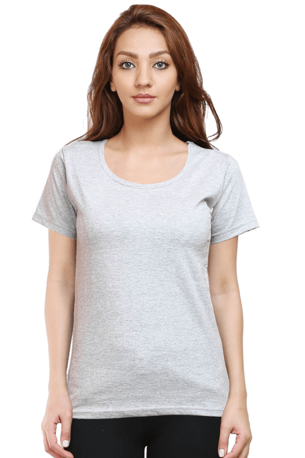 Female Round Neck Half Sleeve Classic | Grey Melange