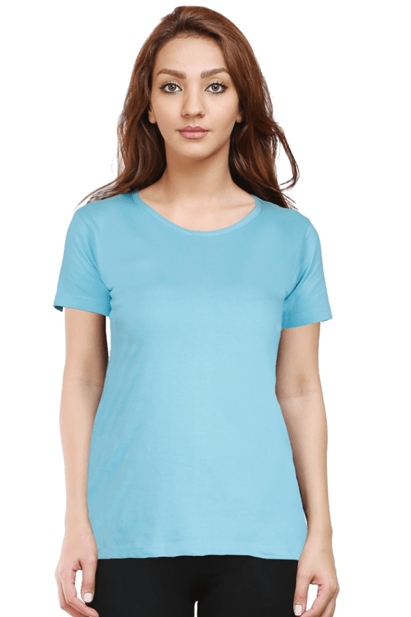 Female Round Neck Half Sleeve Classic | SkyBlue