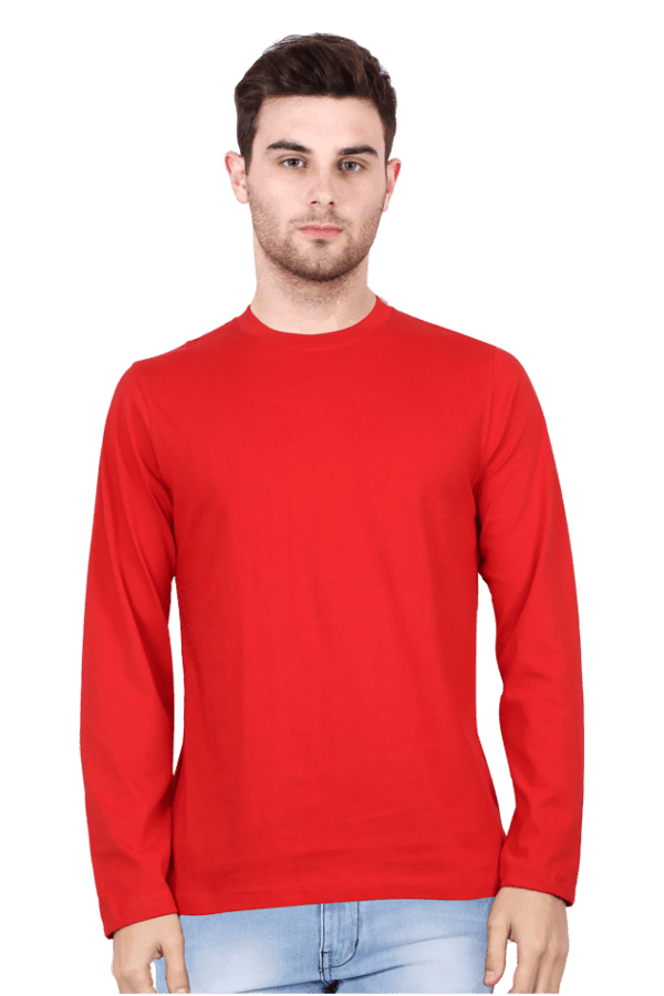 Male Round Neck Full Sleeve MRnFs-Rd-S Red