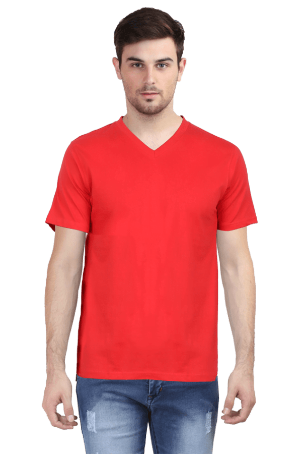 Male Vneck Half Sleeve | Red
