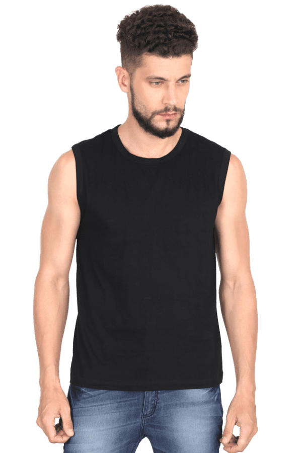 Male Round Neck Sleeveless | Black