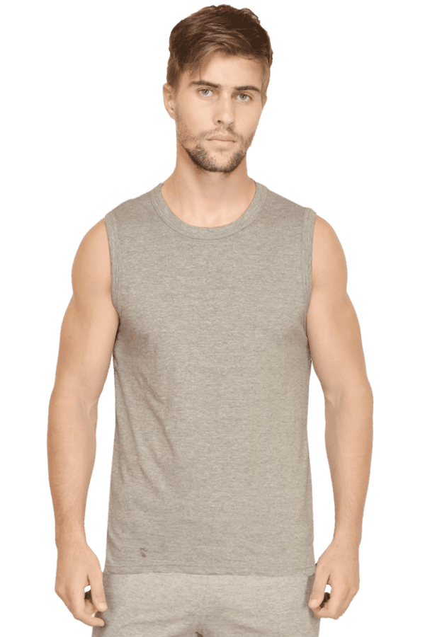 Male Round Neck Sleeveless | Grey Melange