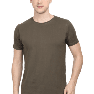 Male Round Neck Half Sleeve Classic | Olive Green