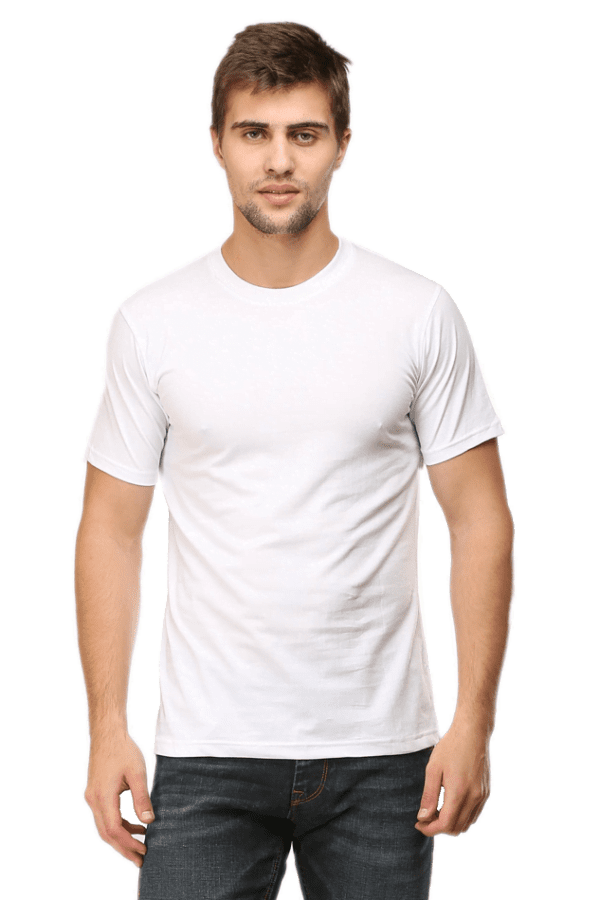 Male Round Neck Half Sleeve Classic | White