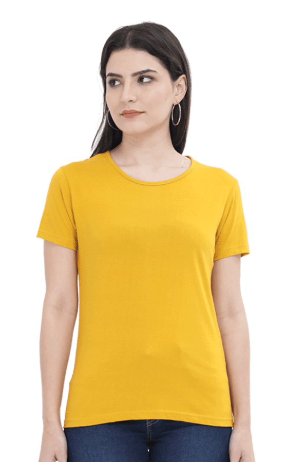Female Round Neck Half Sleeve Classic | Mustard Yellow