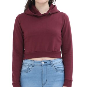Female Crop Hoodies | Maroon