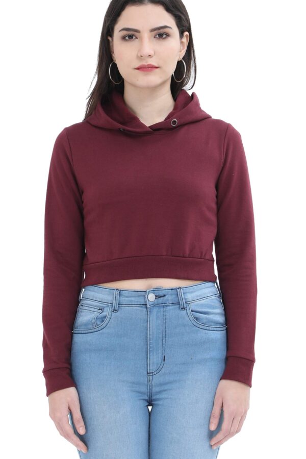 Female Crop Hoodies | Maroon