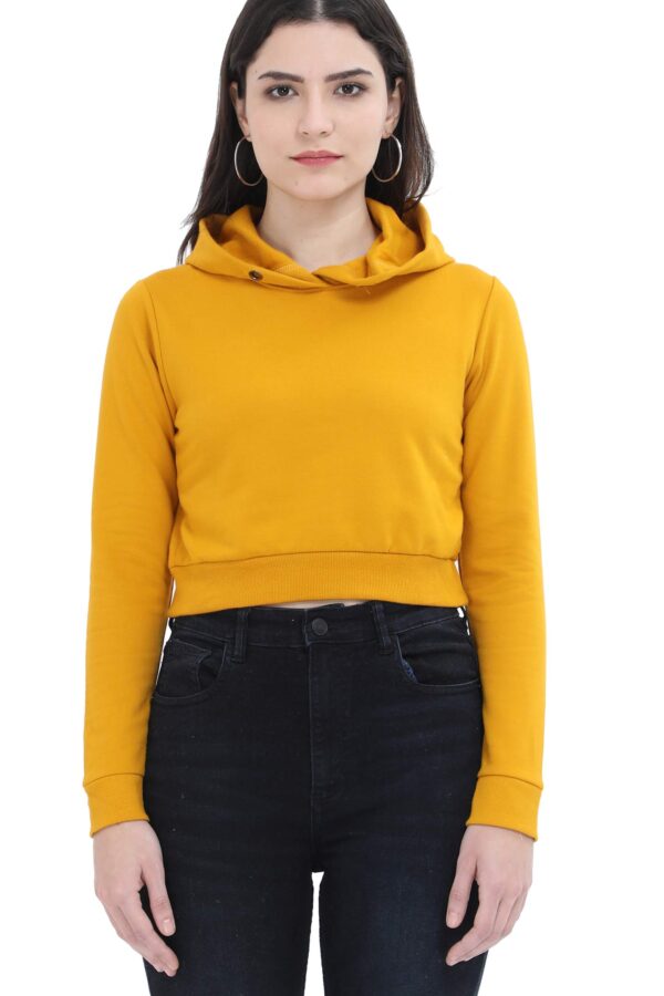 Female Crop Hoodies | Mustard Yellow
