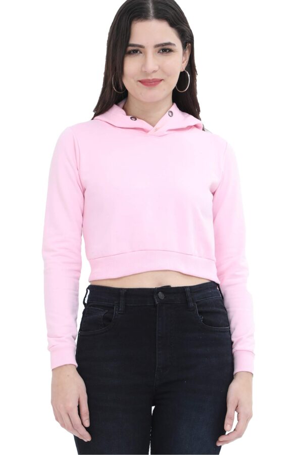 Female Crop Hoodies  | Light Baby Pink