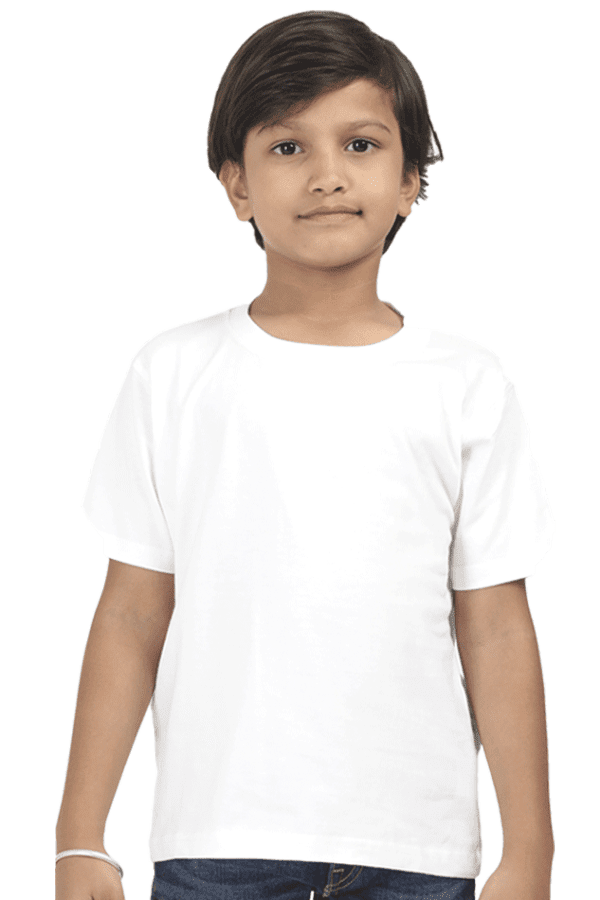 Boy Round Neck Half Sleeve Classic | White