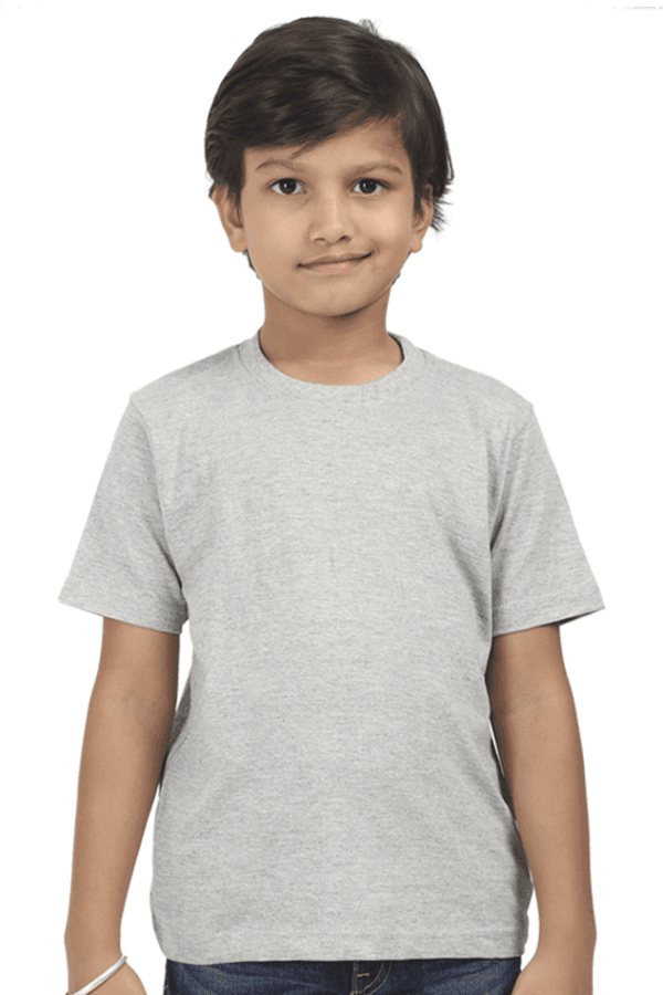 Boy Round Neck Half Sleeve Classic | Grey Melange