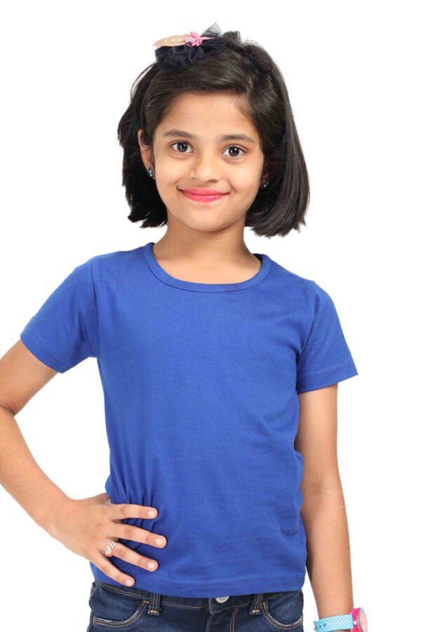 Girl Round Neck Half Sleeve Classic | Royal Blue