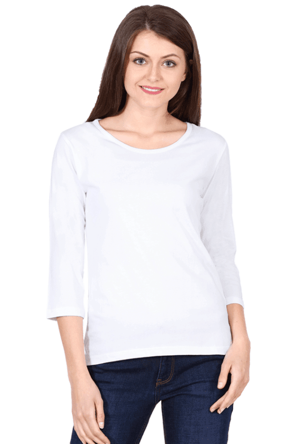 Female Round Neck Full Sleeve | White