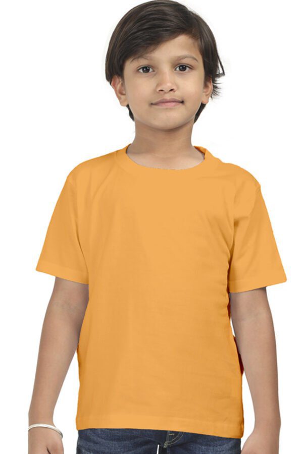Boy Round Neck Half Sleeve Classic | Golden Yellow