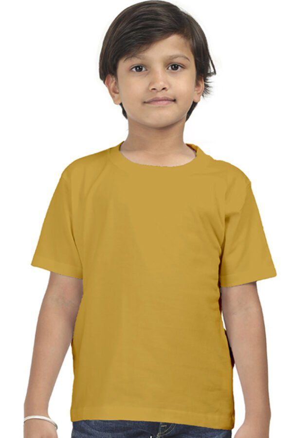 Boy Round Neck Half Sleeve Classic | Mustard Yellow