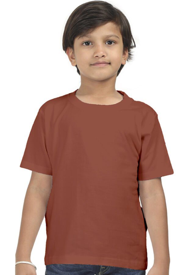 Boy Round Neck Half Sleeve Classic | Brick Red