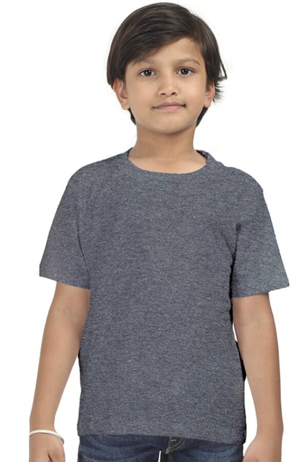 Boy Round Neck Half Sleeve Classic | Charcoal Melange