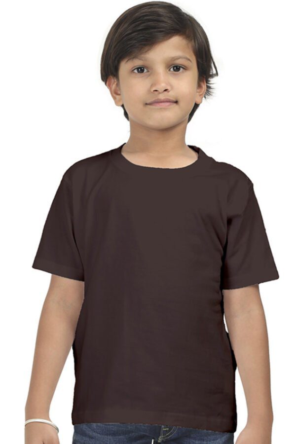 Boy Round Neck Half Sleeve Classic | Coffee Brown
