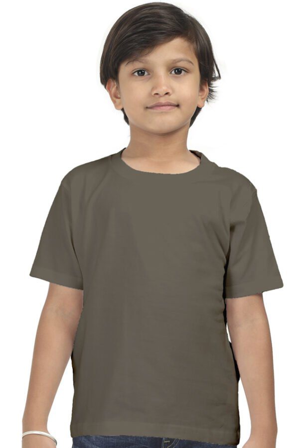 Boy Round Neck Half Sleeve Classic | Olive Green