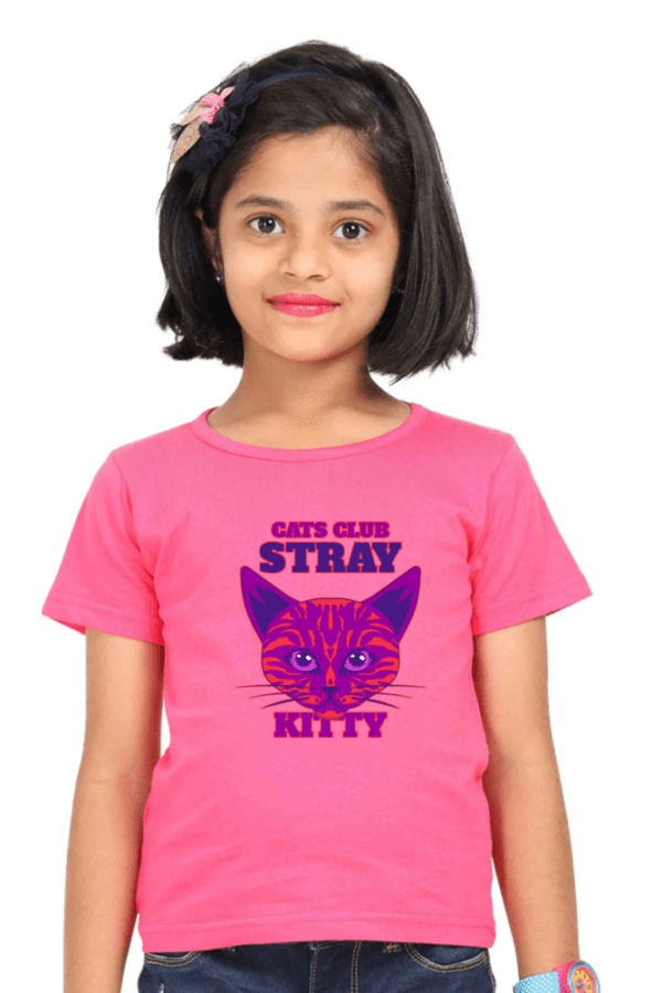 Girl Round Neck Half Sleeve Classic | Cat
