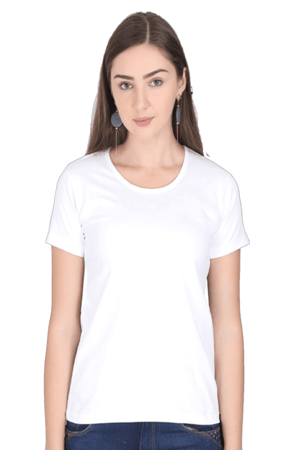 Female Round Neck Half Sleeve Classic | White