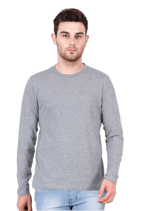 Male Round Neck Full Sleeve | Grey Melange