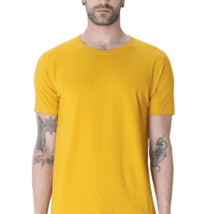 Male Round Neck Half Sleeve Classic | Mustard Yellow