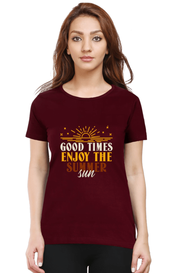 Female Round Neck Half Sleeve Classic | Enjoy the Summer