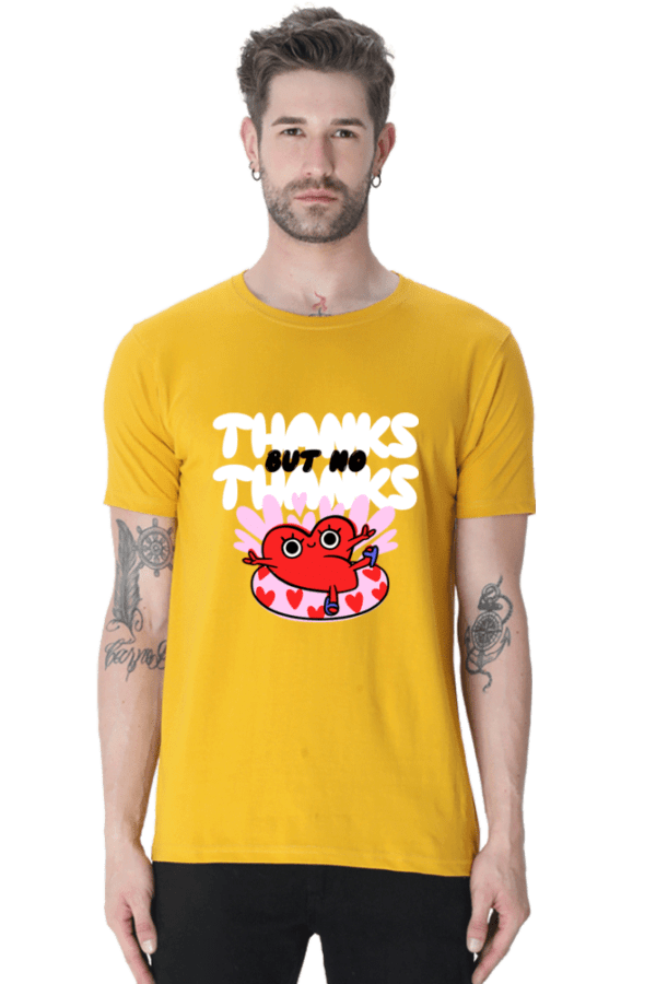 Male Round Neck Half Sleeve Classic | Thanks but no Valetine