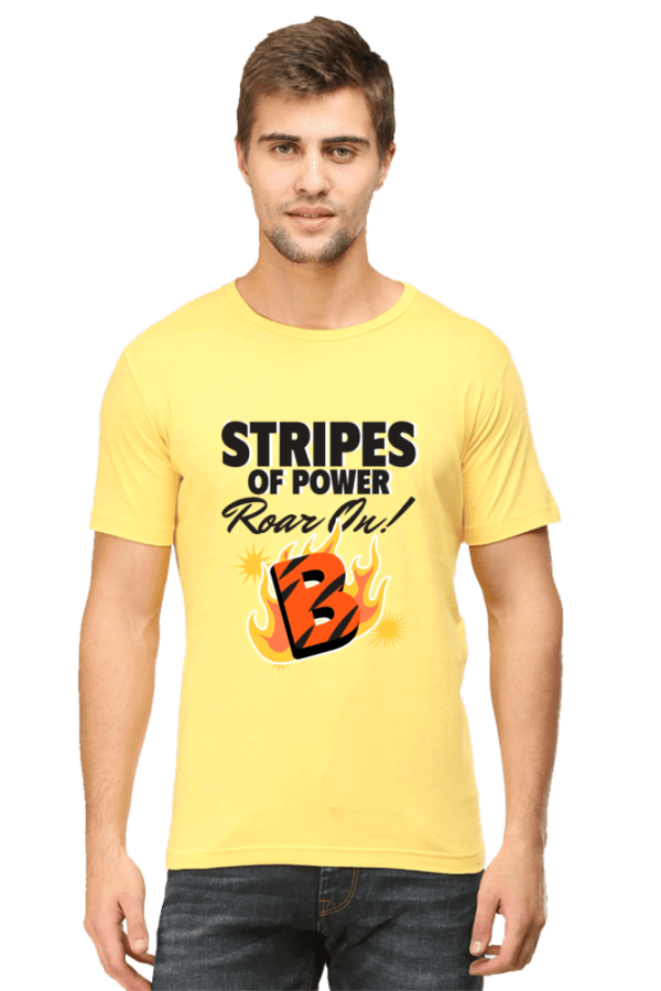 Male Round Neck Half Sleeve Classic | Stripes of Fire