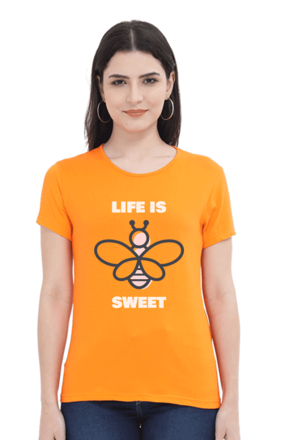 Female Round Neck Half Sleeve Classic | Life is sweet
