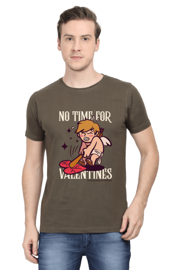 Male Round Neck Half Sleeve Classic | No time for Valentine
