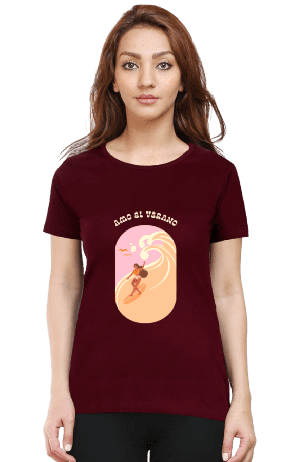 Female Round Neck Half Sleeve Classic | Summer Ride