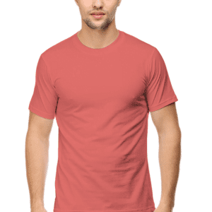 Male Round Neck Half Sleeve Classic Coral S