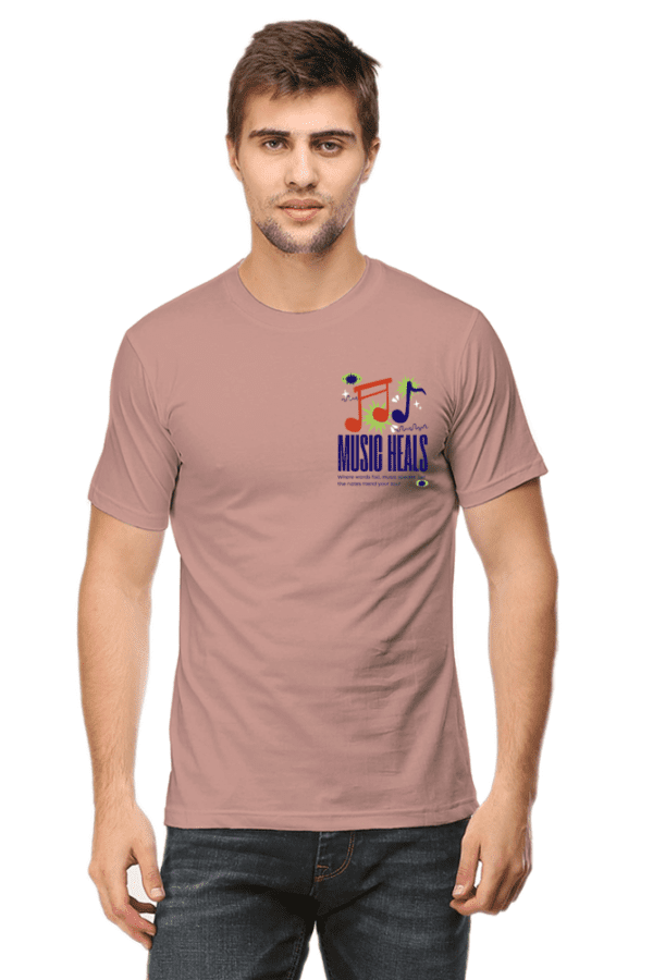 Male Round Neck Half Sleeve Classic || Music Heals