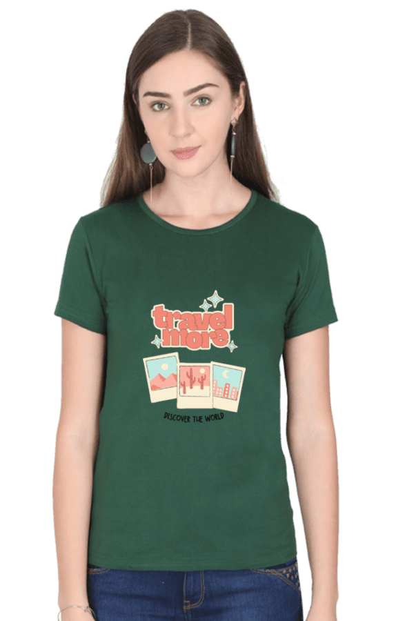 Female Round Neck Half Sleeve Classic || Travel More