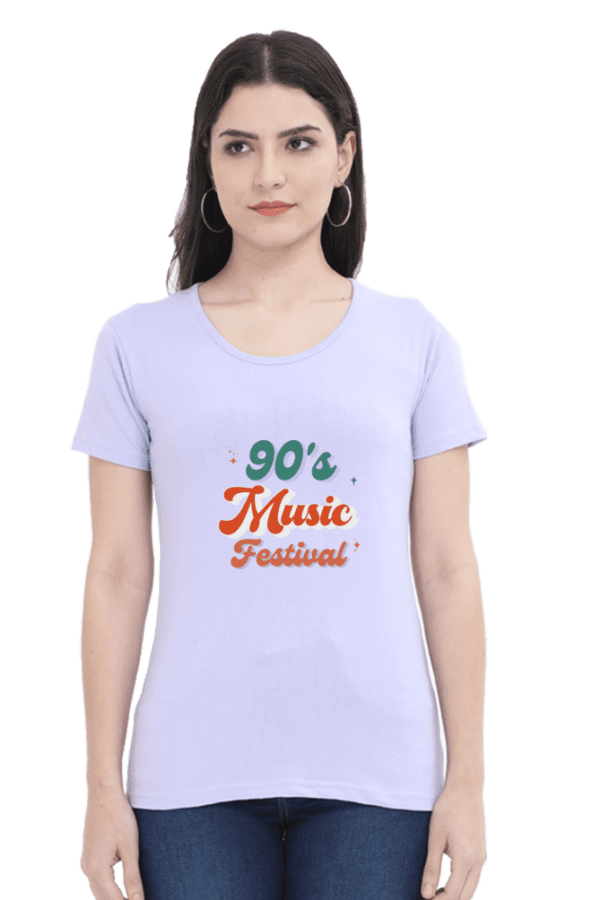 Female Round Neck Half Sleeve Classic || 90's Music
