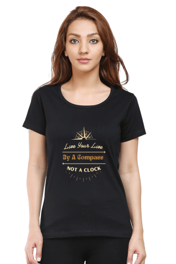 Female Round Neck Half Sleeve Classic || Live your Live