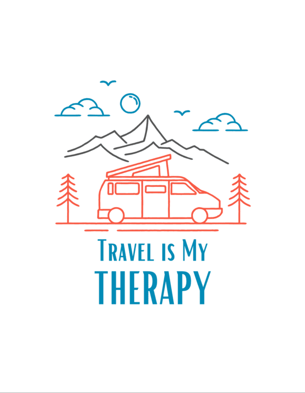 Female Round Neck Half Sleeve Classic || Travel is my Therapy