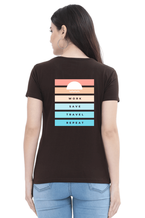 Female Round Neck Half Sleeve Classic ||  Work Save Travel Repeat