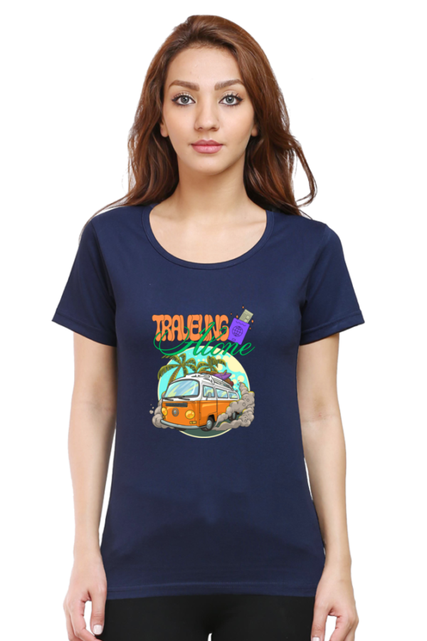 Female Round Neck Half Sleeve Classic || Travelling Alone