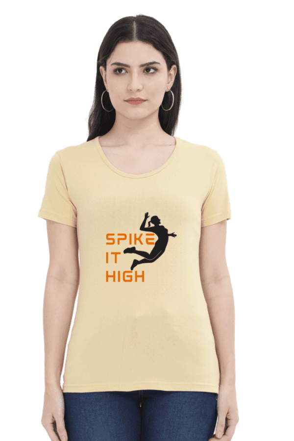 Female Round Neck Half Sleeve Classic || Spike It High