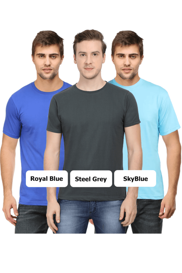Men's t-shirt combo |  Royal Blue, SkyBlue, Steel Grey