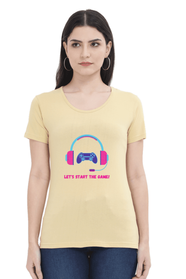 Female Round Neck Half Sleeve Classic || Let's Start the Game