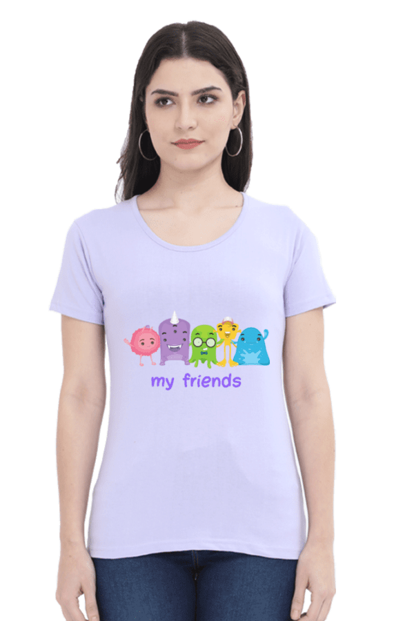 Female Round Neck Half Sleeve Classic || My Friends