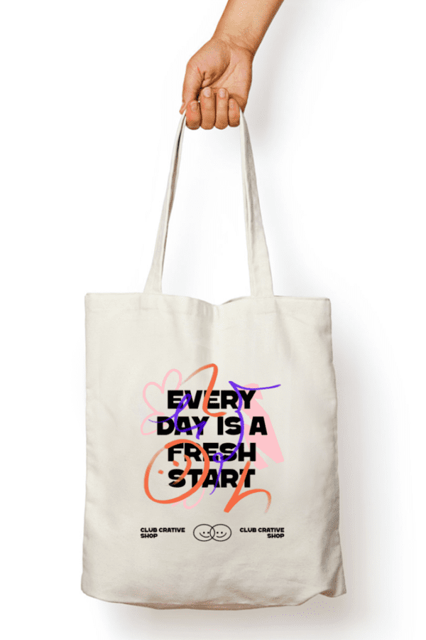 Unisex Tote Bag Zipper || Fresh Start
