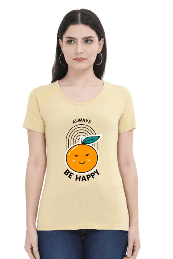 Female Round Neck Half Sleeve Classic || Always be Happy